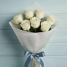 Букет 7 Белых роз Эдлесс Лав в Полянах Рязанская область
