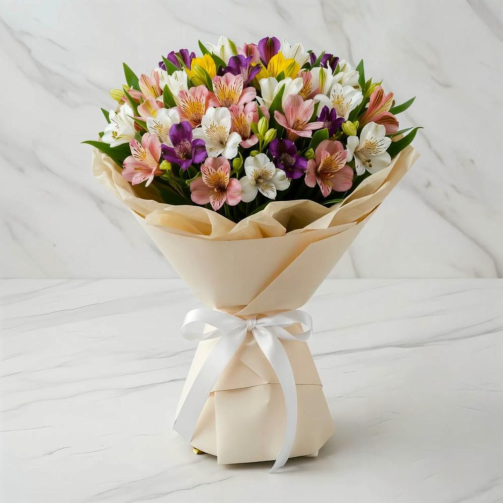 Букет цветов из: Альстромерии в Полянах Рязанская область