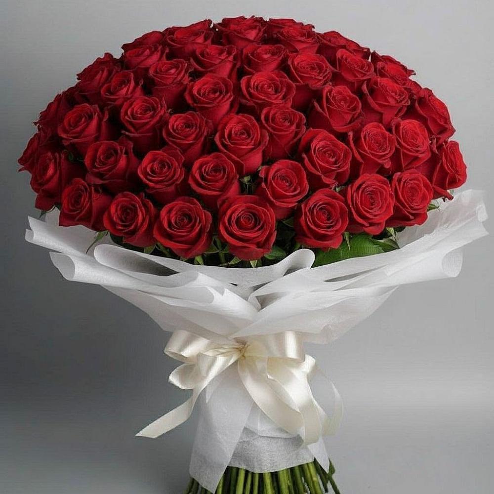Букет 101 Красная роза Блэк Мэджик в Полянах Рязанская область