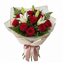Букет цветов из:  Лилии и Розы в Полянах Рязанская область