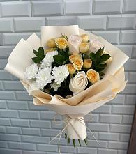 Букет цветов из:  Розы и Хризантемы в Полянах Рязанская область