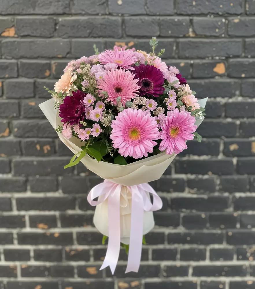 Букет цветов из: Герберы и Хризантемы в Полянах Рязанская область