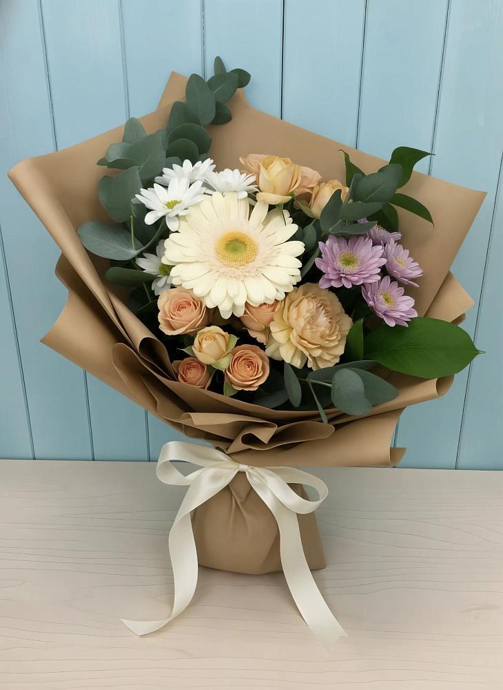 Букет цветов из: Герберы и Хризантемы в Полянах Рязанская область