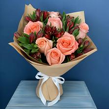 Букет цветов из:  Розы и Альстромерии в Полянах Рязанская область