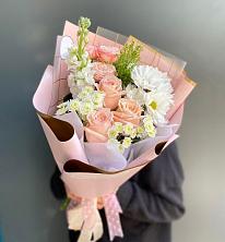 Букет цветов из:  Хризантемы и Розы в Полянах Рязанская область