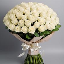 Букет 101 беля роза Белоснежка в Полянах Рязанская область