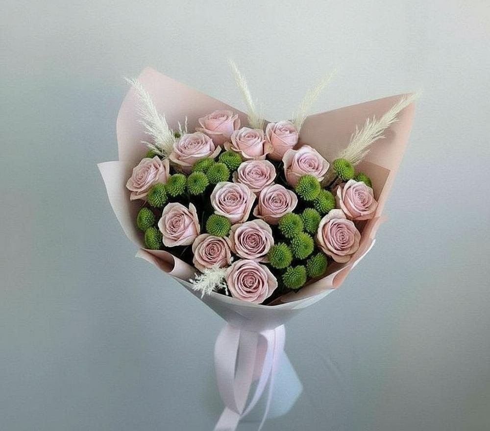 Букет цветов из: Розы и Хризантемы в Полянах Рязанская область