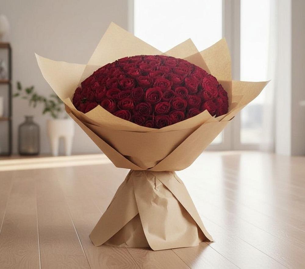 Букет 101 Красная роза в Полянах Рязанская область