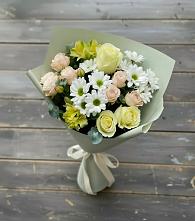 Букет цветов из:  Альстромерии, Розы и Хризантемы в Полянах Рязанская область