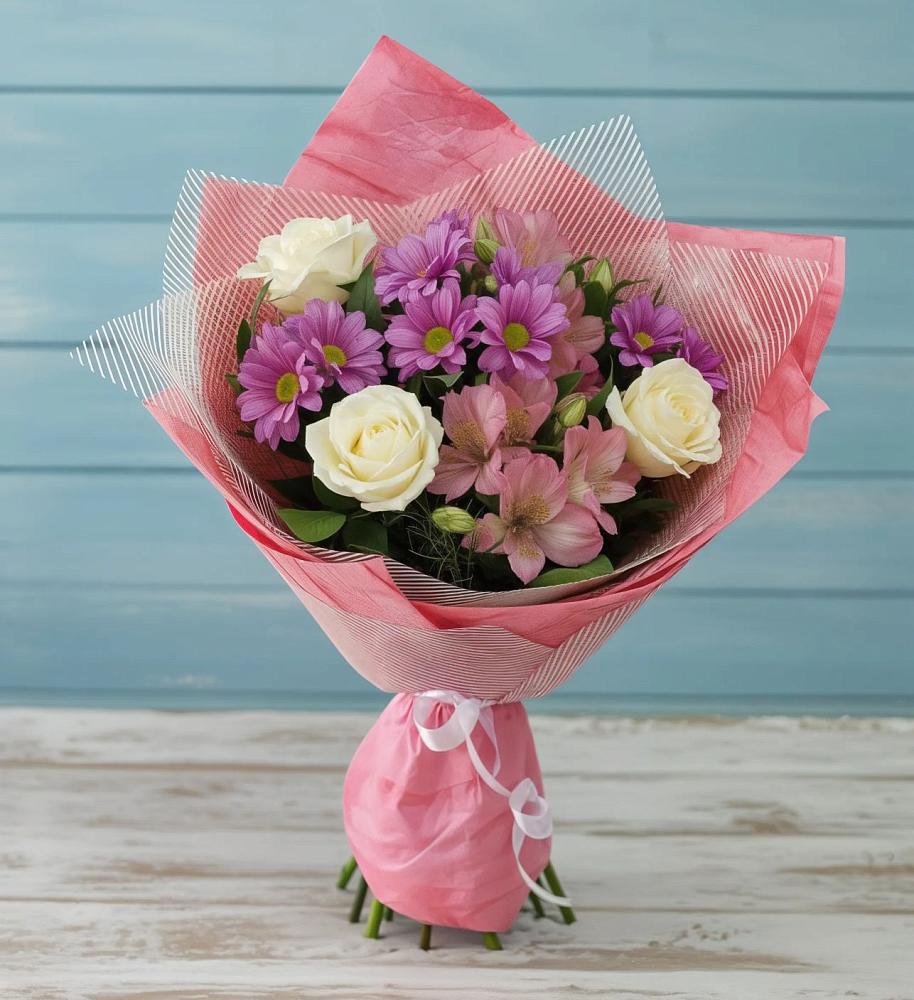 Букет цветов из: Герберы в Полянах Рязанская область