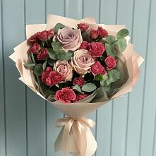 Букет цветов из:  Гвоздики и Розы в Полянах Рязанская область