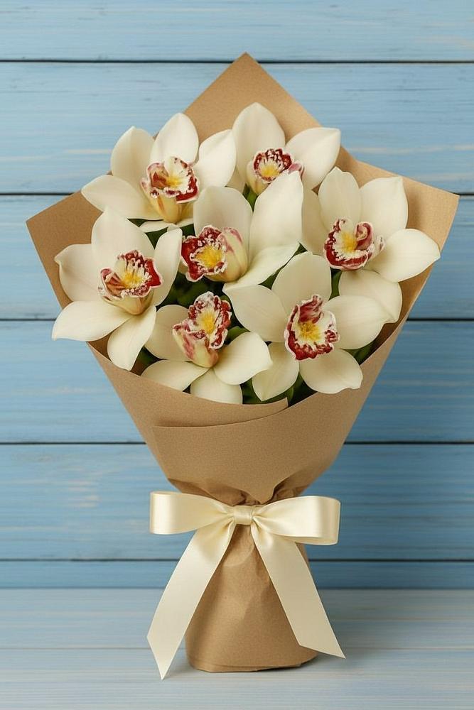 Букет цветов из: Орхидеи и Розы в Полянах Рязанская область