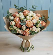 Букет цветов из:  Альстромерии и Розы в Полянах Рязанская область